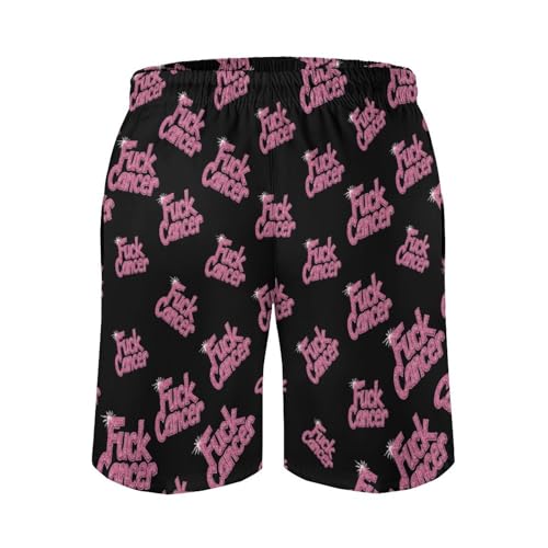 Fuck Cancer Glitter Mens Swim Trunks Quick Dry Beach Swimming Shorts with Mesh Lining and Pockets4