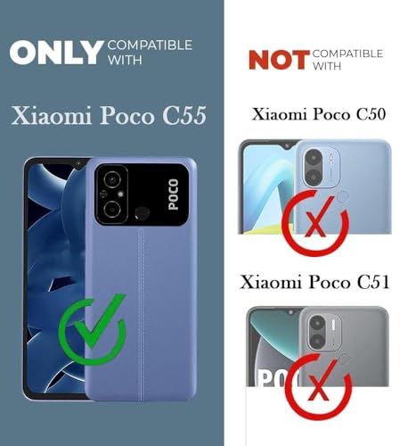 Image of Jkobi Back Cover Case for Poco C55 (Textured Grip Design | Camera Protection | Slim and Light Weight | Soft Touch and Feel | Black)