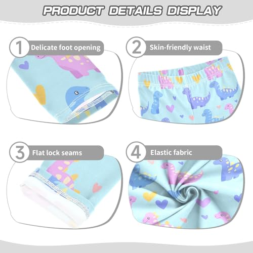 Hearts Animal Dinosaur Girls Casual Leggings for Kids Printed Long Pant Bottoms Stretch and Soft3