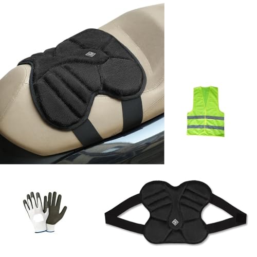DESCRIZIONE PRODOTTO: + omaggio come in foto!! - coprisella per scooter in rete Aero 3D ad alto spessore (2 cm) - creando un'intercapedine d'aria rende più fresca la seduta - aumenta il comfort della seduta, grazie alla struttura in rete Aero 3D - sistema di ancoraggio all’interno della sella - 100% poliestere - dimensioni: lunghezza 30cm x larghezza 43cm x spessore 2cm - colore nero