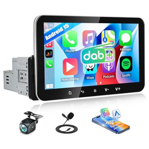 Autoradio Android 13 con formato DIN singolo e adattatore DAB/DAB+】 Touchscreen da 7 pollici con formato DIN singolo, dotato di autoradio Android 13, 2 GB di RAM, 32 GB di ROM, processore a 4 core, accesso a Internet tramite hotspot WLAN. Gli utenti possono guardare video online, ascoltare musica e scaricare applicazioni sull'autoradio 1-DIN