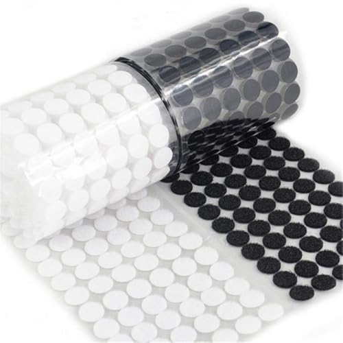 10-25Mm Self Adhesive Fastener Tape Dots Strong Glue Magic Sticker Disc White Black Round Coins Hook Loop Tape - (Color: Black 25Mm 24Pairs)