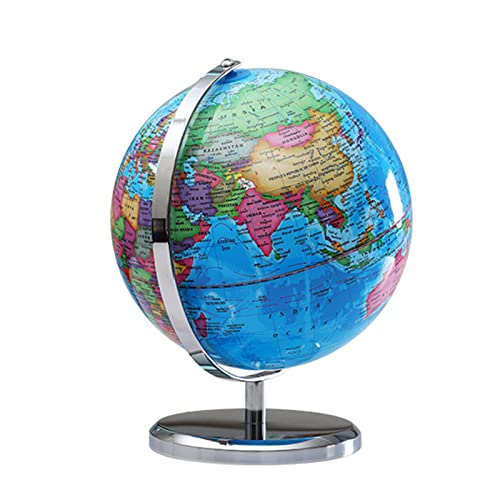 Globo terráqueo educativo con luz LED, base de metal resistente, mapa de la Tierra para niños y adultos, herramienta de geografía interactiva y lámpara de noche decorativa para la escuela, el hogar,