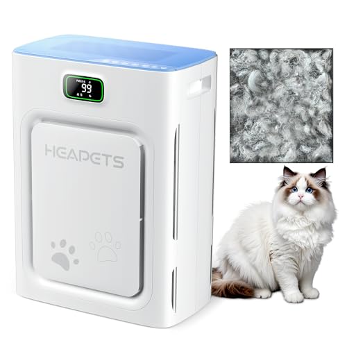 Pet Air Purifier for Home Large Room 2500 sq ft, H13 HEPA Washable Double-Sided Filter, Air Cleaner for Pet Hair Dander Odor Allergies Pollutant Smoke Dust, PM2.5 Air Quality Monitor, Auto M