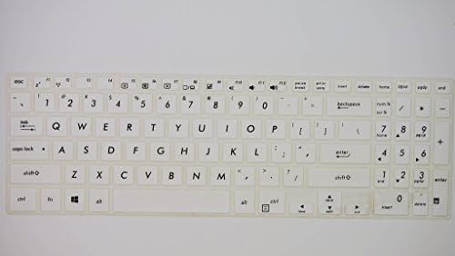 HYAIT 1Pcs Colorful Silicone Keyboard Protector Skin Cover for Asus S551,R553LN,V551LN SEMI-WHITE