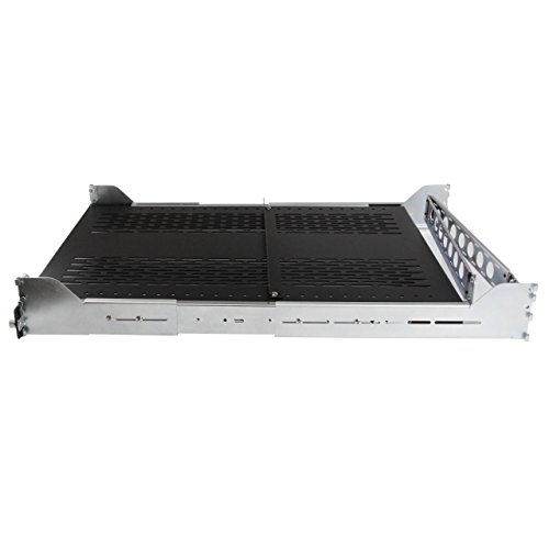 Image of StarTech.com 2U Vented Sliding Rack Shelf with Cable Management Arm and Adjustable Mount UNISLDSHF19M