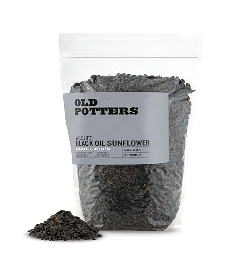 Old Potters Wildlife Black Oil Sunflower Seeds for Birds and Wildlife, Non-GMO & USA Grown on Small Farms (6 lbs)