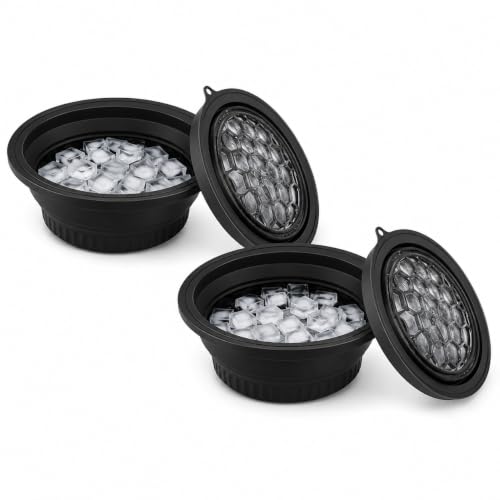 Image of Agonize Face Ice Bowl with Ice Tray, Collapsible Silicone Ice Bath (2) | Face Ice Bowl with Ice Tray