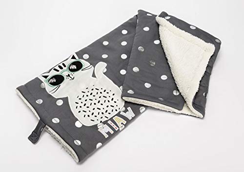 Plaid gris chat Amadeus 100x75 cm idée cadeau naissance - 3