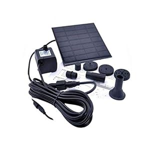 healthwen 1.2 Watt Solar 12 V Waterpomp Fontein Dompelpomp voor Buitentuin Bad Aquarium vierkante vorm zwart