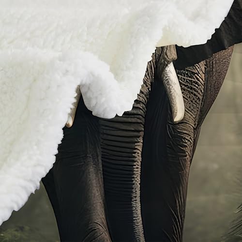 Couverture Sherpa Éléphant Double Epaisseur Plaid Chaud G-813