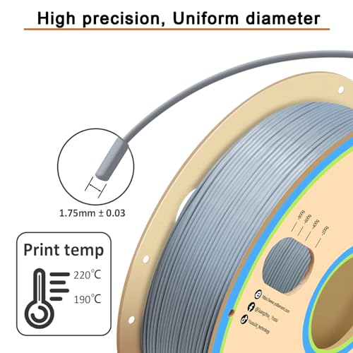 Image of YOUSU TPU Filament 1.75mm, 95A TPU 3D Printer Filament, Soft Elastic & Durable, Easy Print No Stringing, High Strength for Phone Case, Wearables & Functional Parts, Gray,1kg（2.2lbs）.