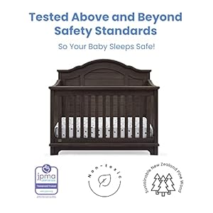Delta children simmons kids asher 6 in 1 convertible crib with toddler rail rustic grey  urban country home decor