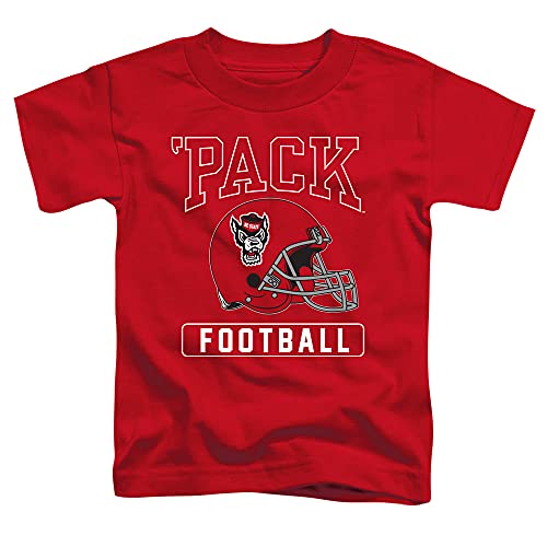 NC State Wolfpack Official Football Helmet Unisex Toddler T Shirt,Red, 4