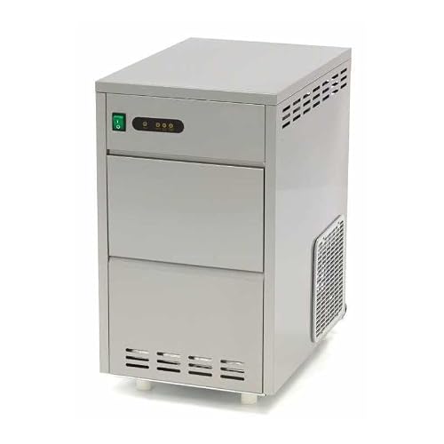 Machine à Glace Pilée en Paillettes – 30 kg/24h – Stockage 10 kg – Inox – Refroidissement à Air – Glace en Grains, Pilée et Paillettes