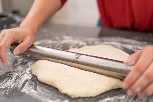 French Rolling Pin For Baking By Ultra Cuisine – Tapered Stainless Steel Design, Professional Or Home Use With Pizza, Cookie, & Pastry Dough, Or Fondant And Pie Crust –Dishwasher-Safe, Size 15.75 In #TOP2