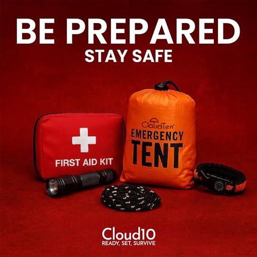 CloudTen Emergency Tent: Lightweight 2 Person Mylar Survival Tent with Multi-Function Paracord Bracelets - Survival Gear & Bug Out Bag Items for Preppers, Hikers, Survivalists, Campers, Boy Scouts - image 9