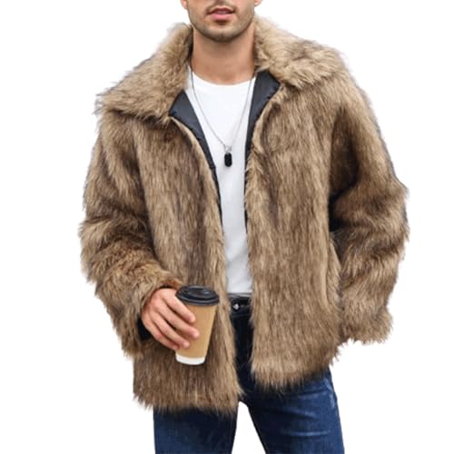 Manteau fausse fourrure homme chaud épais contre le froid hivernal