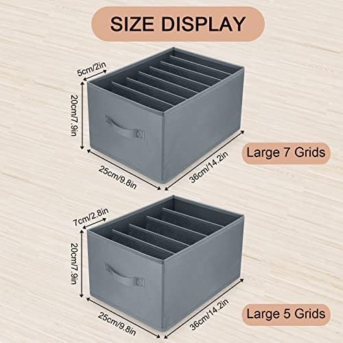 ZISHATUO Clothes Drawer Organisers, 2 Pcs Foldable Storage Organiser Drawer, Moisture and Mildew Proof Drawer Dividers Organiser for Jeans Sweaters Shirts Blanket