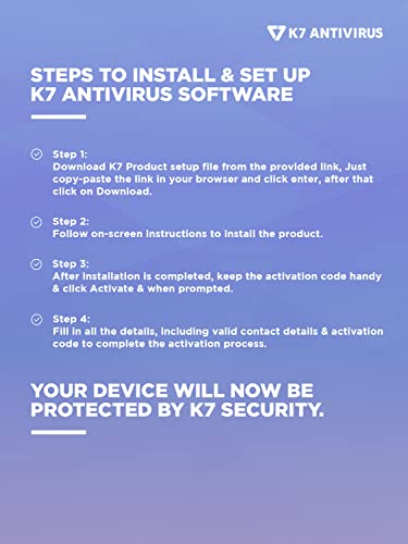 Image of K7 Antivirus Premium 2026 |2 Users, 3 Years | Antivirus, Smart Firewall and Intrusion Detection for Windows Laptop or PC | 2hr Email Delivery