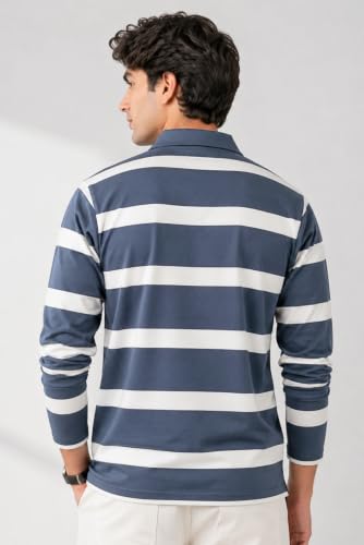 Image of SANE ORIGINALS Men's Full Sleeve Polo T-Shirt with Pocket, Premium Cotton Blend Collar Neck Tee