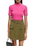 maison scotch kleid leo Stehkragen Scotch & Soda Maison Women\'s Ribbed Mock Neck T-Shirt, Fuchsia 0707, XL