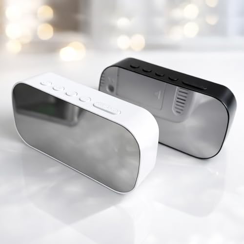 Image of Sehaz Artworks Alarm Clock for Living Room Stylish |Alarm Clock for Heavy Sleepers |Digital Table Clock for Home |Digital Alarm Clock for Bedroom Smart |Digital Watch | Digital Clock for Table - Black