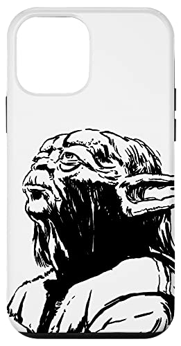 Coque iPhone 12 mini Star Wars Yoda fine illustration gravée style épuré