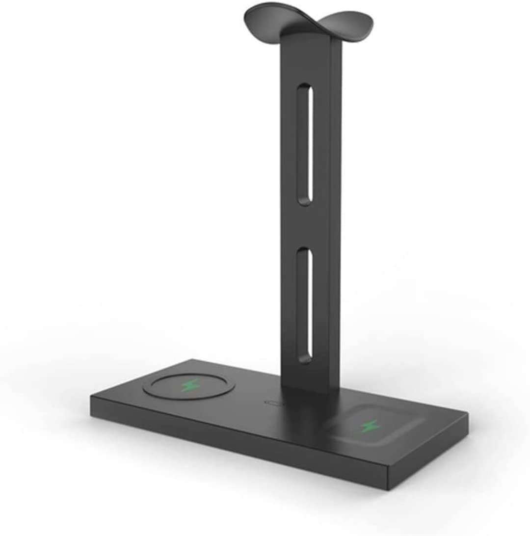 Soporte Soporte para Auriculares 3 En 1 Universal para con Puerto USB Tipo C Compatible Carga Inalámbrica Auriculares