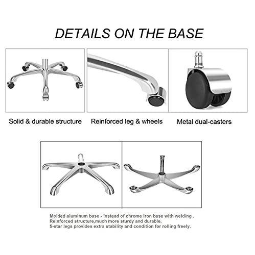 Kaleurrier Ergonomic Drafting Chair With Back Support,Multi-Functional Height Adjustable Swivel Rolling Stool,Multi-Purpose Home Office Desk Chair (Black) #TOP6