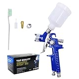 HVLP Mini Spray Gun Air Paint Sprayer with 1.0 mm Nozzle, 125cc Capacity Cup Gravity Feed Spray Paint Gun for Furniture, Automotive and Wall Painting Detail Repair