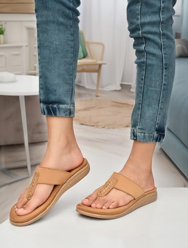 Image of HEALTH FIT EXTRA SOFT Women's Comfortable Memory Foam Doctor Slippers /Flip-Flops|Fashionable Casual & Stylish|Lightweight & Breathable|Outdoor Synthetic Casual Chappals Sandals Ladies & Girls HF23