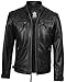 fjackets Real Lambskin Leather Biker Jacket — Quilted Cafe Racer Zip Up Moto Leather Jackets For Men | [1100094] Johnson Black, L