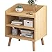 Mesillas de noche C Tipo de barandas 2-Partition Patas de Madera sólida Simples Habitación Simple Moderna Gabinete de Almacenamiento 37X30X48CM FANJIANI