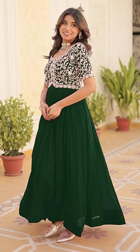 Image of Fashion Basket Georgette Embroidered Anarkali Gown for Women