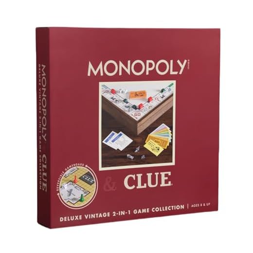 Monopoly and Clue 2-in-1 Deluxe Vintage Wood Game Set
