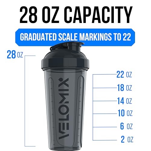 Image of VELOMIX -2 Pack- 28 oz Protein Shaker Bottles for Protein Mixes - 2x Wire Whisk | Leak Proof Shaker Cups for Protein Shakes and Pre Workout | Protein Shaker Bottle Pack (D4) Polar Contrast