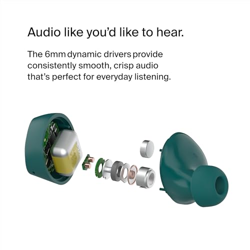 Image of Belkin SoundForm Bolt True Wireless Earbuds, Wireless earphones with up to 28H of battery life and Mono Mode, IPX4 sweat and water resistance, Bluetooth headphones with mic for iPhone, Galaxy and more