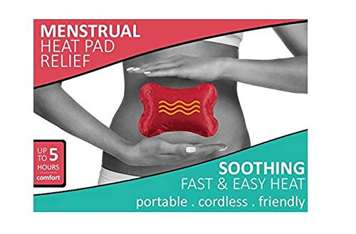 Electric Heating Pad, Rechargeable Hot Water Bottle for Pain Relief, Hand Hot Pack, Cordless Heat Compress, Wearable Warm Water Pad, Reusable Hot Water Bottles- Red