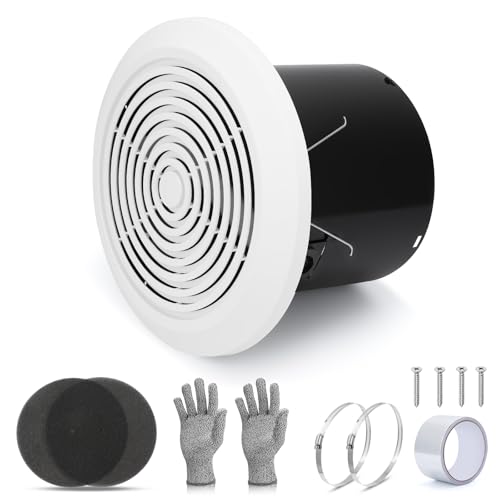 VTNPQ V2262-50 7 Inch Bathroom Exhaust Fan 50 CFM Quiet Bathroom Vent Fan 1.0 Sones Low Noise Fans for Ceiling Kitchen Exhaust Fan Garage Ceiling Fan for Mobile Home Laundry