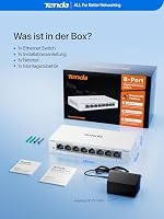 Tenda LAN Switch 8 Port Gigabit Netzwerk Switch Ethernet Splitter (IGMP-Snooping & QoS, Unmanaged, Plug-and-Play Internet Switch, Lüfterlos, Metallgehäuse, Weiß) (TEG1008M) – Ansicht 9
