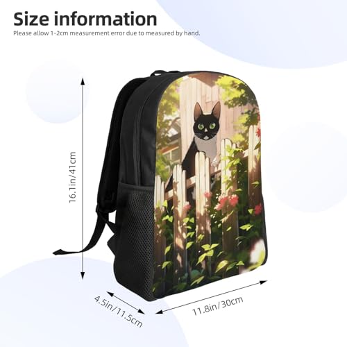 Comfort Fit Unisex Cat Fence Garden View Backpack Durable for Daily Commute & Travel Adventures 16 Inch4