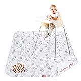 Picture of Splat Mat, Mealtime Under High Chair Mat for Baby Feeding Set, Anti-Slip Portable Picnic Mat for Baby Art/Crafts/Playtime Table Cloth, Machine Washable and Waterproof Splash Mat, 46x42
