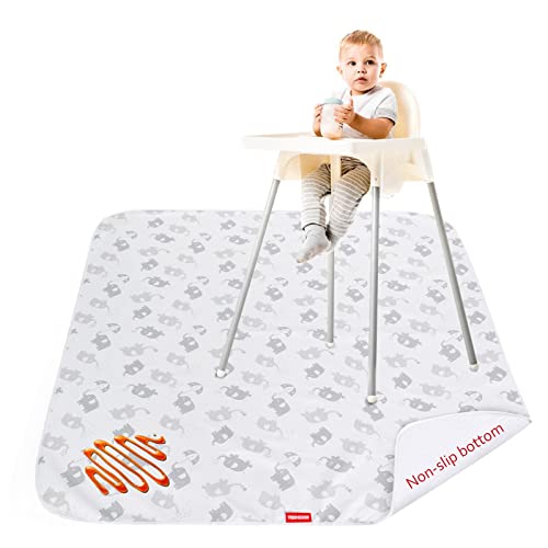 Image of Splat Mat by Mealtime Under High Chair - Baby Feeding Set, Anti-Slip Portable Picnic Mat for Baby Art/Crafts/Playtime, Machine Washable and Waterproof, 46x42