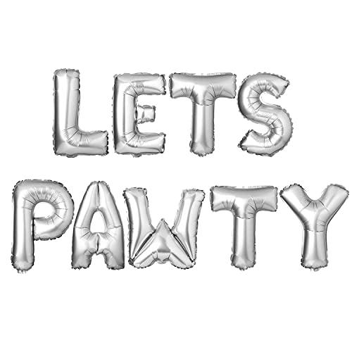 Legendog Dog Birthday Party Supplies Dog Paw Print Balloons Cat Birthday Hat Happy Birthday Banner Foil Balloons Lets Pawty Letters Balloons Decorations