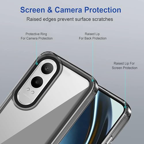 Image of amazon basics Back Case Cover for OnePlus Nord CE 4 Lite 5G | Compatible for OnePlus Nord CE 4 Lite 5G Back Cover | Case Cover with Camera Protection | (TPU + PC | Translucent Black)