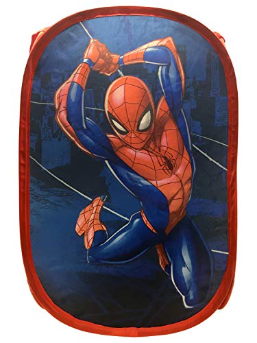 Jay Franco Marvel Spiderman Web Sling Pop Up Hamper - Mesh Laundry Basket/Bag With Durable Handles, 22" X 14" #TOP1