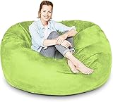 Lumaland Luxury Microsuede Outer Cover for Bean Bags Machine Washable 5-Foot Bean Bag Cover with Inl