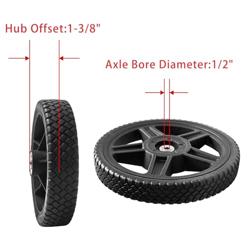 Parts Camp Lawn Mower Wheels 8 inch Wheels for Push Mower (Set of 2) Wheel kits - Thumbnail 3
