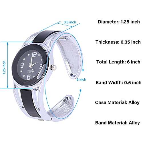 Eleoption ZL-114-0030+ZP003 Women Bangle Watch Bracelet Quartz With Rhinestone Round Dial Stainless Steel Band Wrist Ladies Watches thumb #2